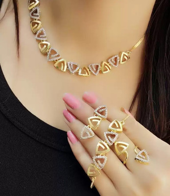 ZENEME Alloy Gold-plated Gold, Silver Jewellery Set(Pack of 1)