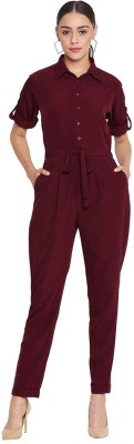 FESHILIOUS Solid, Applique, Embellished, Self Design, Abstract, Washed Women Jumpsuit