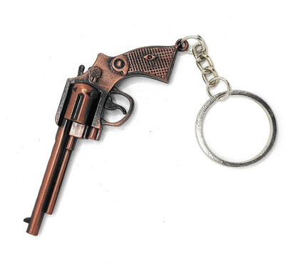 Blue Aura jdpGUN Shape Metal Keychain copper colour Key Chain