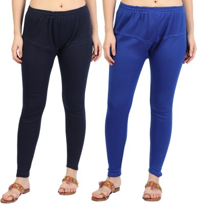 Clarita Ankle Length  Ethnic Wear Legging(Dark Blue, Blue, Solid)