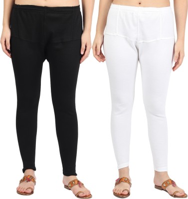 Clarita Ankle Length  Ethnic Wear Legging(Black, White, Solid)