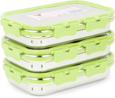 VIRTUE HOMEWARE Stainless Steel Lunch Box Set 3 Green Containers 925ml each 3 Containers Lunch Box(925 ml)