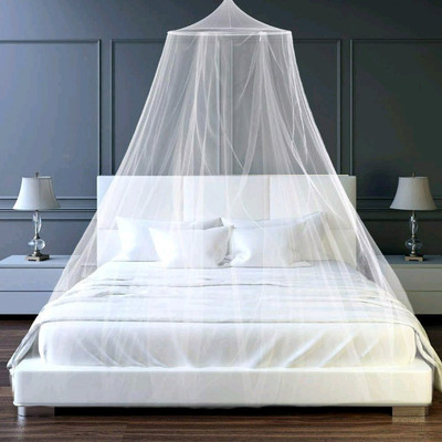 VD Enterprise Polyester Adults Washable Polyester Double Bed mosquito net for Adult [White] Mosquito Net(White, Ceiling Hung)