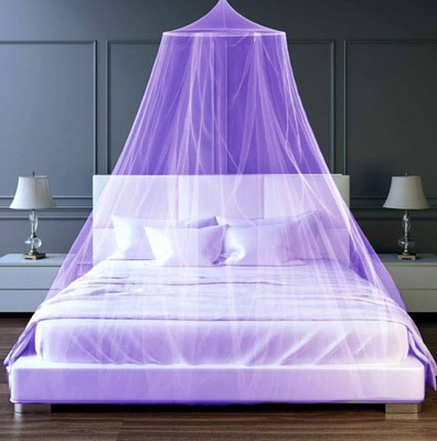 VD Enterprise Polyester Adults Washable Polyester Double Bed mosquito net for Adult [Purple] Mosquito Net(Orange, Ceiling Hung)