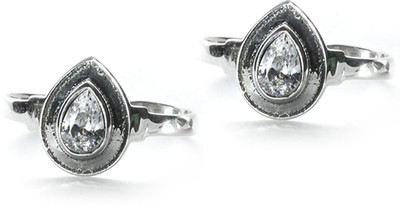 jsaj Toe ring Chutki bichiya 925 Sterling Silver White zercon drop shape stone handmade toering comfortable durable Sterling Silver Zircon Sterling Silver Plated Toe Ring