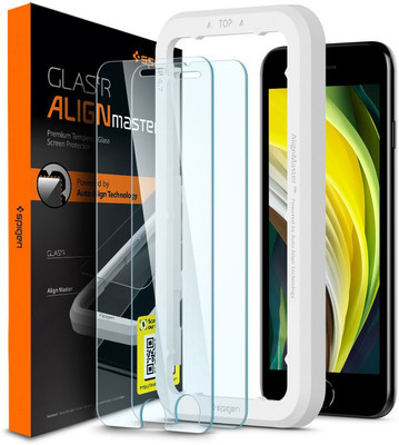 Spigen Tempered Glass Guard for iPhone SE(2020), Apple iPhone 8, Apple iPhone 7(Pack of 2)
