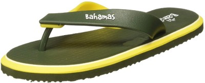 BAHAMAS Men Slippers(Olive, Yellow , 7)