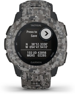 GARMIN Instinct Tactical Rugged Outdoor Watch, Multi GNSS, TracBack, ABC Sensor Smartwatch(Grey Strap, m)