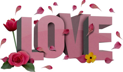 wildartcreation 53 cm Love Wall Sticker | Valentine Special (53X91 cm) Self Adhesive Sticker(Pack of 1)