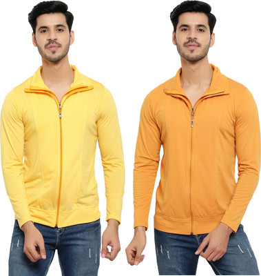 Moordale Solid Men Polo Neck Yellow, Gold T-Shirt