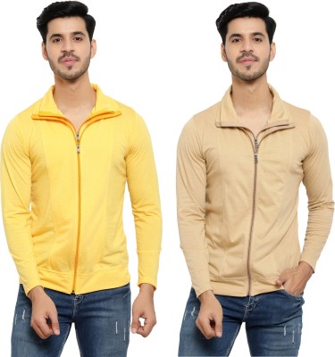 Jangoboy Solid Men Polo Neck Yellow, Beige T-Shirt