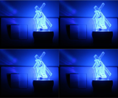 AFAST 3D Illusion Happy Couple LED Night Lamp (Set Of 4)_GK47 Night Lamp(10 cm, White)
