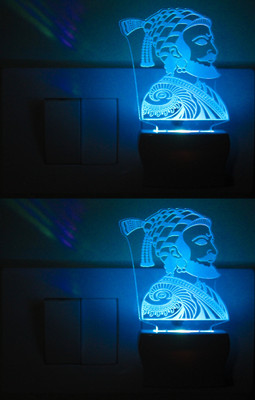 AFAST 3D Illusion Holy Symbol Word ALLAH LED Night Lamp (Set Of 2)_GK69 Night Lamp(10 cm, White)