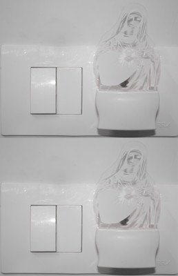AFAST 3D Illusion Saint Mary LED Night Lamp (Pack Of 2) Night Lamp(10 cm, White)