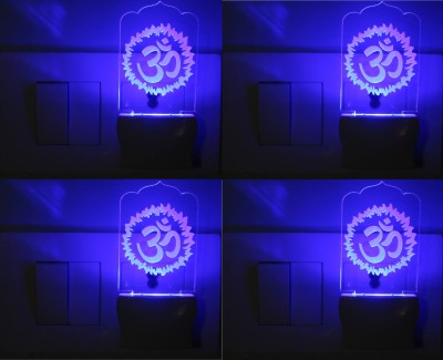 Somil 3D Illusion Effect Symbol Of Lord Mahdev's OM LED Night Lamp (Pack Of 4) Night Lamp(10 cm, Multicolor)