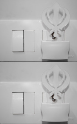 AFAST 3D Illusion Sikh Khanda LED Night Lamp (Pack Of 2) Night Lamp(10 cm, White)