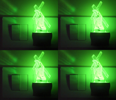 AFAST 3D Illusion Happy Couple Dancing LED Night Lamp (Set Of 4)_GK48 Night Lamp(10 cm, White)