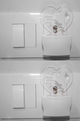 AFAST 3D Illusion Couple Heart Dancing LED Night Lamp (Pack Of 2) Night Lamp(10 cm, White)