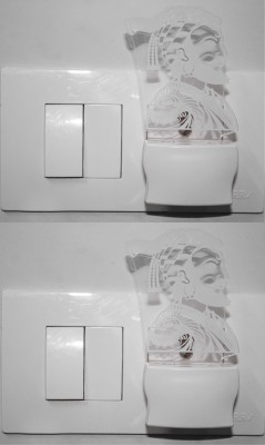 AFAST 3D Illusion ShivaJi LED Night Lamp (Pack Of 2) Night Lamp(10 cm, White)