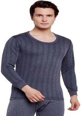 Tik Tok WEARS Men Blue Thermal Round Neck Men Top Thermal