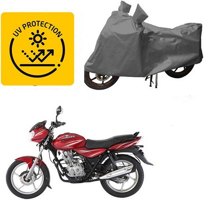 MOTOWORLD Waterproof Two Wheeler Cover for Bajaj(Discover 125 DTS-i, Grey)