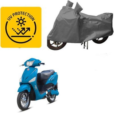 MOTOWORLD Waterproof Two Wheeler Cover for Hero(Electric Optima, Grey)