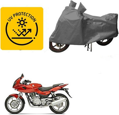 MOTOWORLD Waterproof Two Wheeler Cover for Bajaj(Pulsar 220 DTS-i, Grey)