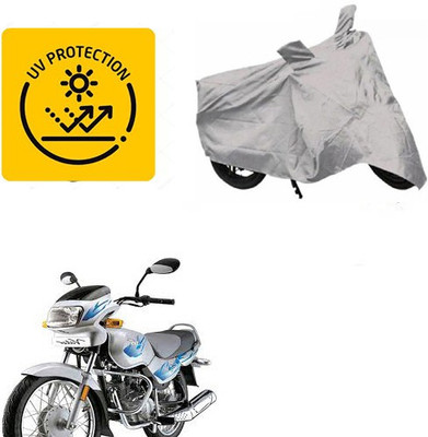 MOTOWORLD Waterproof Two Wheeler Cover for TVS(Victor GLX, Silver)