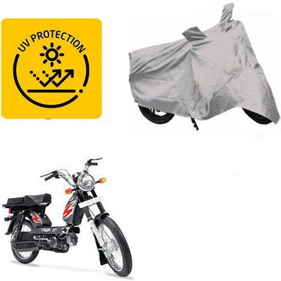 MOTOWORLD Waterproof Two Wheeler Cover for TVS(Heavy Duty Super XL, Silver)