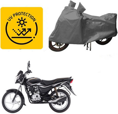 MOTOWORLD Waterproof Two Wheeler Cover for Bajaj(Platina 100 DTS-i, Grey)