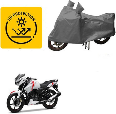 MOTOWORLD Waterproof Two Wheeler Cover for TVS(Apache RTR 160, Grey)