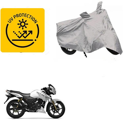 MOTOWORLD Waterproof Two Wheeler Cover for TVS(Apache RTR 180, Silver)