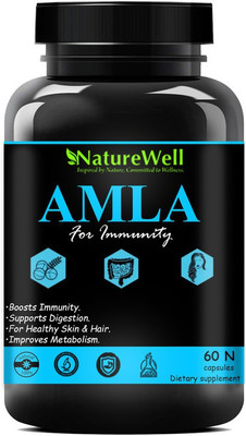 Naturewell Amla Extract for Skin & Hair Care with Stronger Immunity capsule (60N Blue)Ultra(60 No)