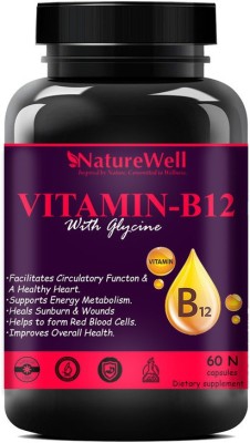 Naturewell Organics B-Complex Vitamins-B12, B1, B2, B3, B6, Biotin B-Complex Supplement (60N Red)Ultra(60 No)