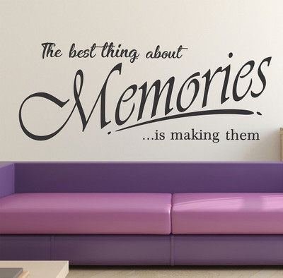 LANSTICK 60.96 cm THE BEST THINKS ABOUT MEMORIES STICKER Self Adhesive Sticker(Pack of 1)