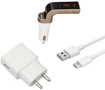 DAKRON Wall Charger Accessory Combo for Realme 6(White)
