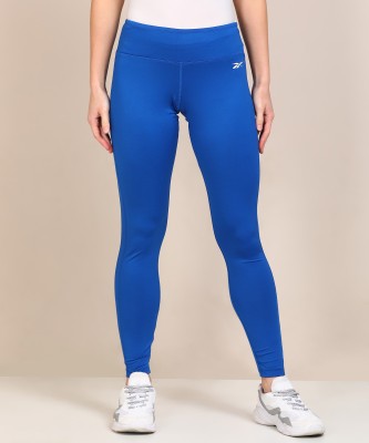 REEBOK Solid Women Blue Tights