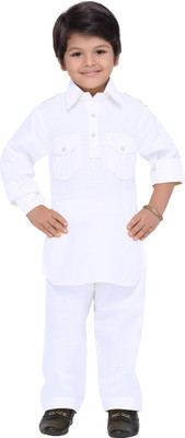 AJ Dezines Boys Festive & Party Pathani Suit Set(White Pack of 1)