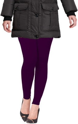Lyra Ankle Length  Ethnic Wear Legging(Purple, Solid)