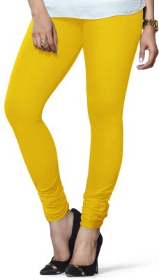 Lyra Churidar  Ethnic Wear Legging(Yellow, Solid)