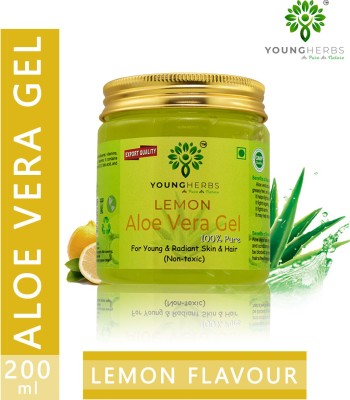 Young Herbs Organic Pure Natural Lemon Aloevera Gel for Face, Hair and Skin Care 200 Gram (Pack of 1)(200 ml)