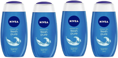 NIVEA Shower Gel Fresh Pure Sea Minerals & Aquatic Scent Each 250ml(4 x 250 ml)