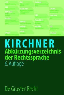 Abkurzungsverzeichnis Der Rechtssprache(German, Hardcover, unknown)