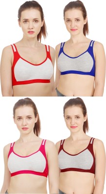 Beach Curve SSNY Bra Women Sports Non Padded Bra(Red, Blue, Pink, Maroon)