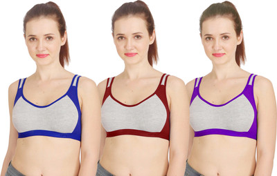 samvar SSNY Bra Women Minimizer Non Padded Bra(Blue, Maroon, Purple)