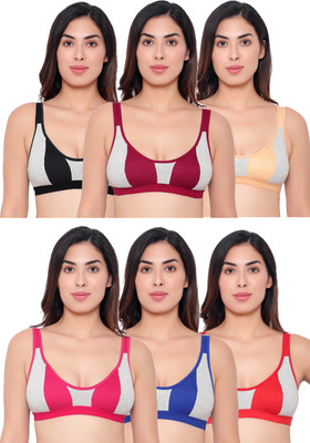 Zinovia Women Sports Non Padded Bra(Multicolor)
