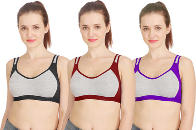 samvar SSNY Bra Women Minimizer Non Padded Bra(Black, Maroon, Purple)