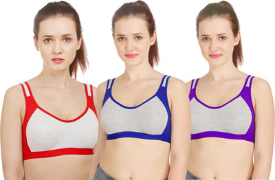 Beach Curve SSNY Bra Women Minimizer Non Padded Bra(Red, Blue, Purple)