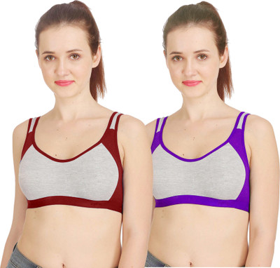 samvar SSNY Bra Women Minimizer Non Padded Bra(Maroon, Purple)