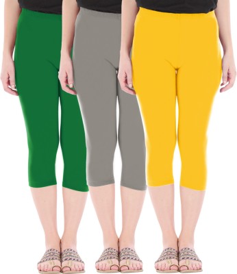 Buy That Trendz Women Green, Grey, Yellow Capri